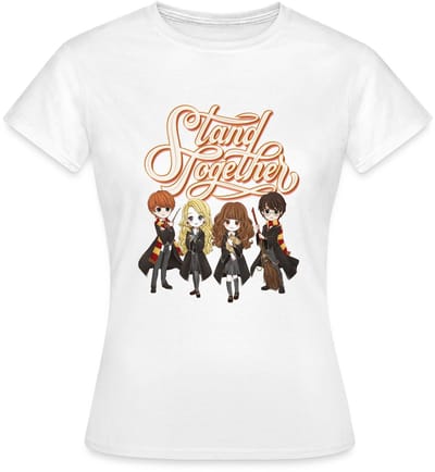 Harry Potter Geanimeerde Personages Stand Together T-Shirt Dames
