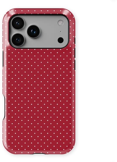 Micro Dots Tough Hoesje geschikt voor iPhone 17 Pro | Geschikt Voor Mag | Stippen Motief Backcover geschikt voor iPhone 17 Pro Red Velvet