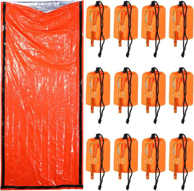 Noodslaapzakken - Bivvy zakken - Outdoor survival - Waterdicht met fluitje - 213 x 91 cm - Oranje