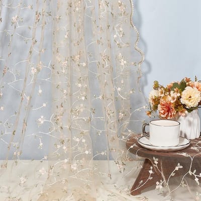 Geborduurd Bloemenstof van Organza, 3 Meter, 1.3m Breed, Tulle Kant voor Handgemaakte Bruidsjurken en Decoraties