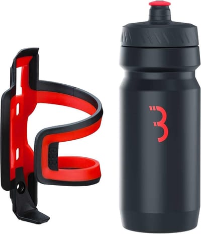 BBB Cycling DualAttack - Compacte Bidonhouder met Bidon - 550ml - Zwart / Rood - Racefiets & Mountainbike - Drinkbushouder Fiets - BBC-40C