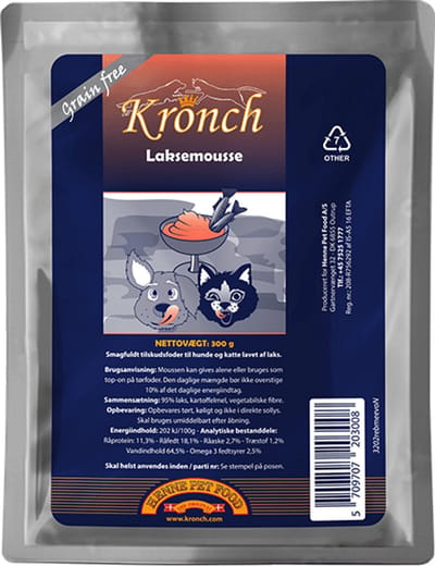 Lakse Kronch Zalmmousse 100 gram voor honden en katten