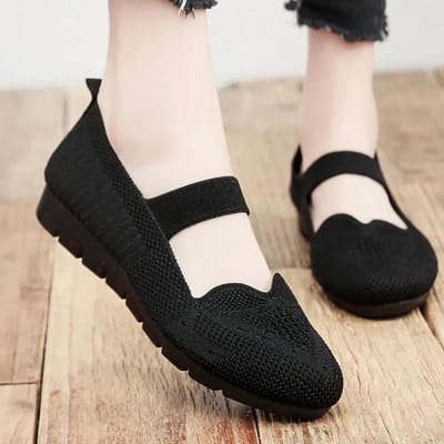Lente en Zomer Dames Stoffen Schoenen Antislip Enkele Schoenen Platte Schoenen Casual Instappers 35