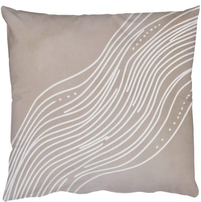 Sierkussens - Kussentjes Woonkamer - 50x50 cm - Golvende lijnen - Vloeiend - Zandkleurig