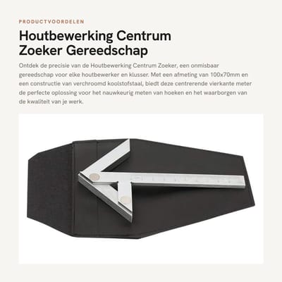 Dailygoods- Centrum Zoeker 100x70mm - Koolstofstaal - Verchroomd - Hoge Meetnauwkeurigheid - Praktisch Meetgereedschap - Tijdbesparend