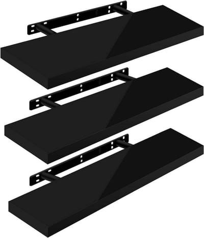 Set van 3 Wandplanken - Displayplanken - Opbergplanken - Duurzaam MDF en PVC fineer - Vochtbestendig - Eenvoudige installatie - 80x22,9x3,8cm