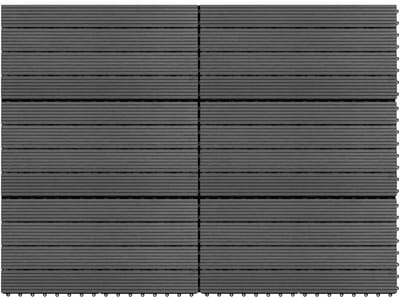 Terrastegels Houtkunststof Composiet Grijs 6 Stuks 1m ²