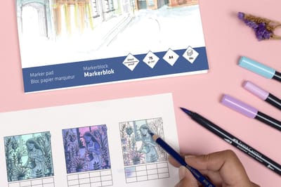 Faber-Castell workshoppakket - kleuren alcoholmarkers licht/donker vrouw met planten - inclusief toebehoren- DOC-WS-PAK-SP7
