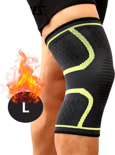 Nivard Kniebrace - Sportbrace Knie - Knee Sleeves - Knee Sleeves Powerlifting - Compressie Knie Brace - Knee Wraps - Knee Support - Dames - Heren - Comfortabel - Groen - Maat L
