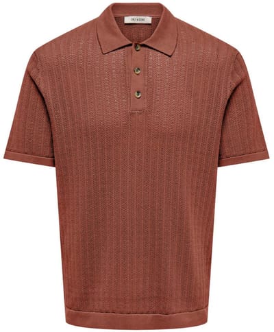 Only & Sons Poloshirt Onsmoon Reg 12 Ss Polo Knit Noos 22032760 Cappuccino Mannen Maat - XXL