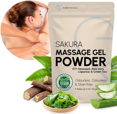 SAKURA NURU Hydraterende massagegel in poedervorm, Japanse algengel, voor veganisten 50g