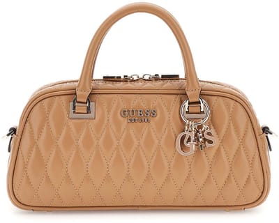 GUESS handtas schoudertas Valla Satchel Bag Beige Lichtbruin