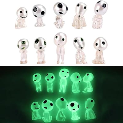 Boomelfen Figuren - Lichtgevende Beeldjes - Tuin Decoratie - In Het Donker Lichtgevend - 10 Stuks - Groen