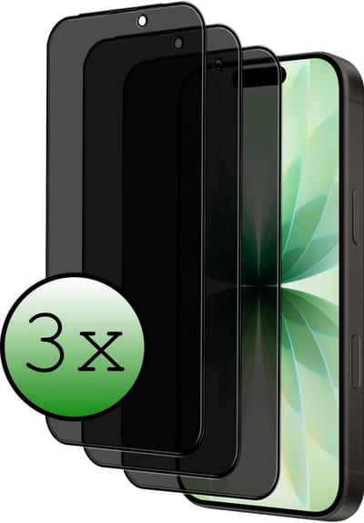 Screenprotector - 3 Stuks Geschikt voor Apple iPhone 17 - Privacy Filter - Beschermglas - Gehard Glas - Tempered Glass - Screen Protector