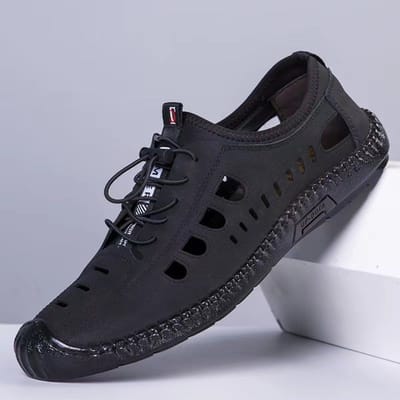 Zomer nieuwe uitgeholde ademende leren schoenen lage vrijetijdsschoenen alles met zachte zolen 39