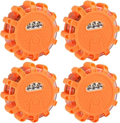 4 stuks waarschuwingslampen met magnetische haak, 9 knipperende lichtmodi, waterdichte LED set
