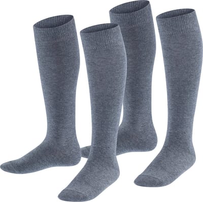 Esprit Foot Logo 2-Pack versterkt slijtvast katoen multipack kniekousen kinderen grijs - maat 23-26