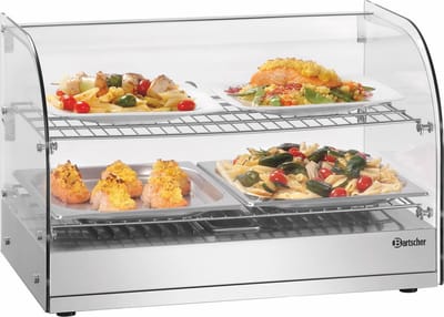 Bartscher Warmhoudvitrine - 5200 2ER - 45L - 230V - Achterzijde Sluitklep - 560x395x365mm