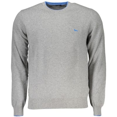 Crew Neck Trui Grijs Met Lange Mouwen