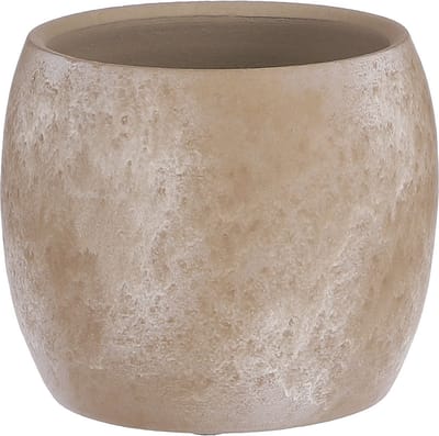 Mica Decorations Bloempot - creme - mat - keramiek - 16 x 14 cm - plantenpotten binnen