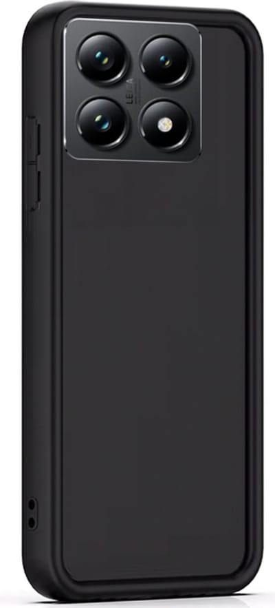 Hoesje geschikt voor Xiaomi Redmi 14T / 14T Pro - Versterkte randen - Bescherming Camera & Scherm - Matte Design Jet Zwart