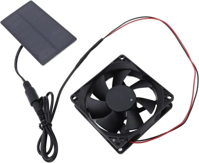 Zonnepaneel Ventilator - Luchtcirculatie Kit - Ventilatie Creëren - Zonder Bedrading - 0.8W 4V - Zwart