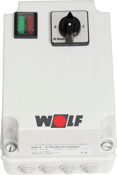Wolf 2-Standenschakelaar DS-2 motorbeveiligingsschakelaar 8A, 400 V, 2745467