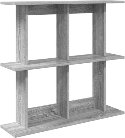 vidaXL - Wandplank - Muurmontage - Grijs - Sonoma - 80 - x - 20 - x - 75 - cm - Bewerkt - hout