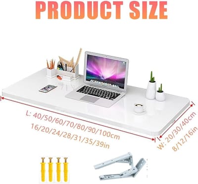 Opvouwbare Wandtafel - Houten Bureau - Kleine Ruimtes - Ruimtebesparend - 100x30 cm - Zwart