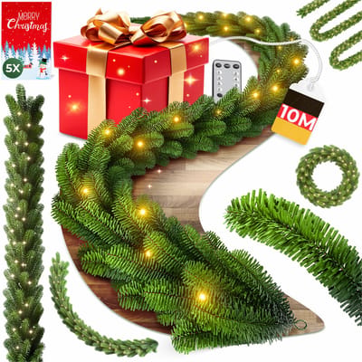 KESSER® Guirlande met verlichting - Kerstguirlande LED Kerstslinger Kerstversiering Kerstdecoratie