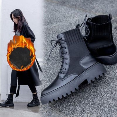 Herfst Laarzen Dames Schoenen Luxe Dames Laarzen Mode Ronde PU Enkellaarsjes Winter Elastische Zwarte Laarzen Comfortabele Laarzen 37 gray