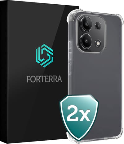 Hoesje 2 Stuks - Geschikt voor Xiaomi Redmi Note 13 4G - Sterk & Shockproof - Back Cover - Siliconen Case - Telefoon Hoes Shock Proof - Transparant