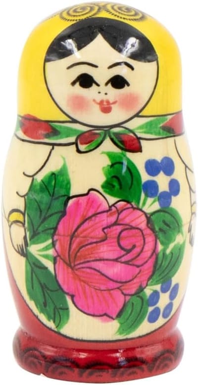 Houten Poppen Set - Babushka Poppen - Decoratie en Cadeau - Handgemaakt en Fijn Beschilderd - 9 cm Hoog