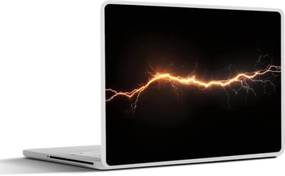 Laptop sticker - 17.3 inch - Gaming - Oranje - Bliksemflits - Licht - 40x30cm - Laptopstickers - Laptop skin - Cover