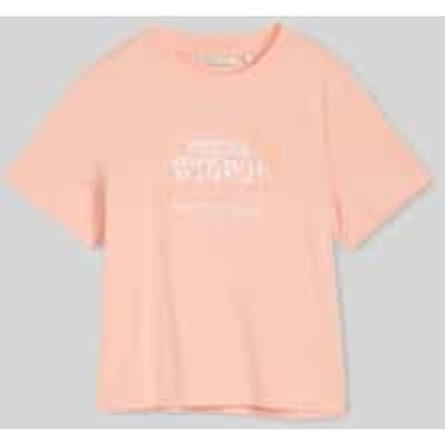 Tom Tailor Denim - Loose fit T-shirt met borduursel - Maat M - Orange Parfait