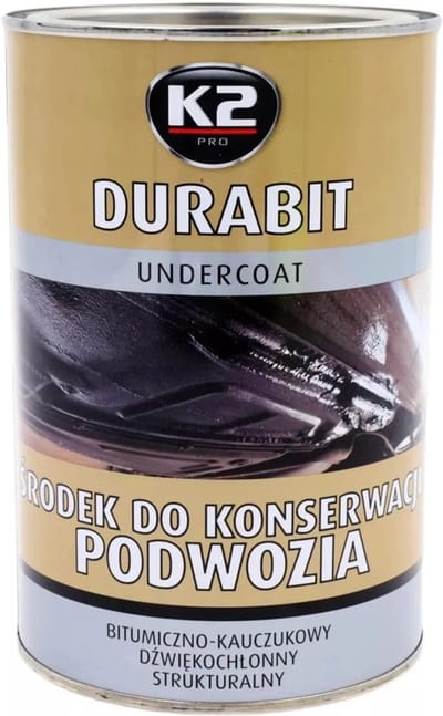 k2 durabit chassisconservering 1 liter blik - onderbodem beschermer bitumen - rubber beschermlaag - coating - wielkastspray - bodemcoating