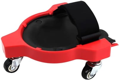 Kniebeschermer met wielen - Mobiele kniemat - Klusser en tuinier - 360 graden draaibaar - 30 x 22 cm - Rood