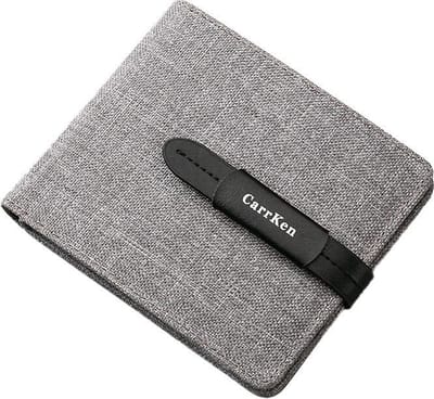 BAZORO® Heren Portemonnee - Billfold - Polyester - Grijs