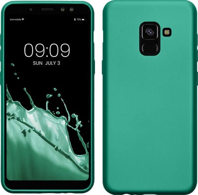 kwmobile telefoonhoesje geschikt voor Samsung Galaxy A8 (2018) - Hoesje voor smartphone - Back cover in metallic donkergroen
