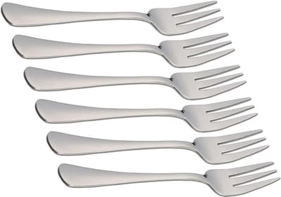 Set van 6 Kleine Dessert- en Cocktailgabels van RVS voor Appetizers en Fruit, 13.3 cm