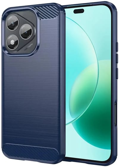 Hoesje geschikt voor HONOR 400 Lite - Techsuit Carbon Silicone Back Cover - Blauw
