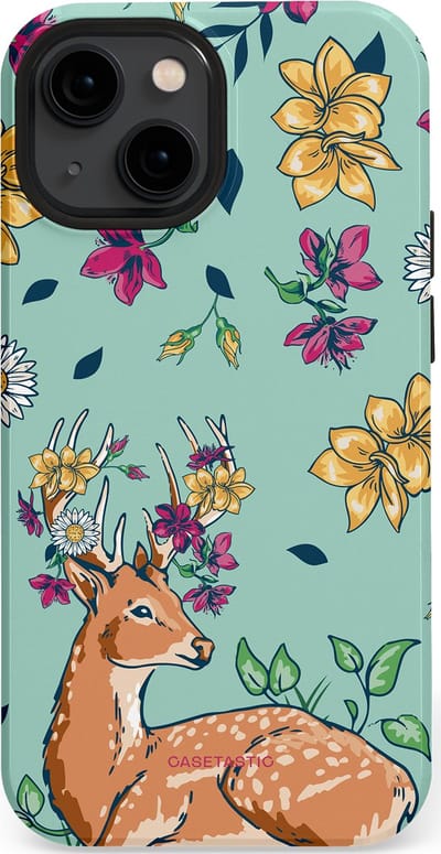 Casetastic Hoesje Geschikt voor Apple iPhone 13 Mini Magsafe - Stijlvolle Beschermende Duo-layer Case - Bloemenbronst