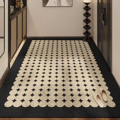 Tapis de sol moderne simple pour porte d'entrée, tapis de sol pour la maison, porche, tapis antidérapant, tapis à anneaux de soie pour enlever le sable et la poussière 80*120cm gray