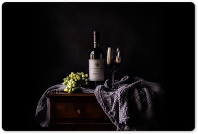 Placemats 45x30 cm - Placemat kunststof - 1 stuk - Druiven - Wijn - Rood - Tafel - Borden onderleggers - Decoratie voor op tafel - Keuken tafeldecoratie accessoires - Vinyl onderlegger - Tafelversiering