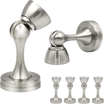 Magnetische Deurstop - Deurvanger - Muur Beschermen - Soft Catch Ontwerp - 6 Stuks - Zilver