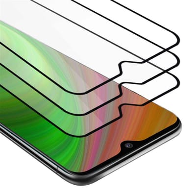 Cadorabo 3x Screenprotector geschikt voor Nokia 7.2 Volledig scherm pantserfolie Beschermfolie in TRANSPARANT met ZWART - Getemperd (Tempered) Display beschermend glas in 9H hardheid met 3D Touch