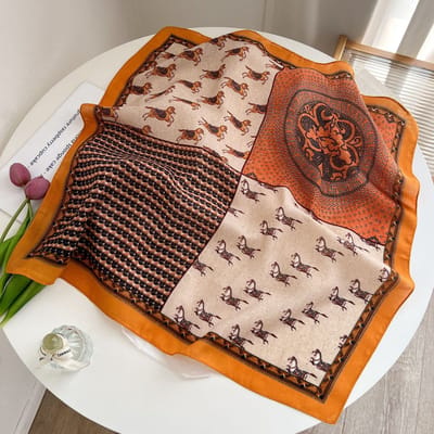 Zijden sjaal-stijl zijden sjaal voor dames - Kleurblokkenprint - Fris en delicaat - Decoratieve shawl over shirts-SJ0212 Benut je gevoel voor mode optimaal!