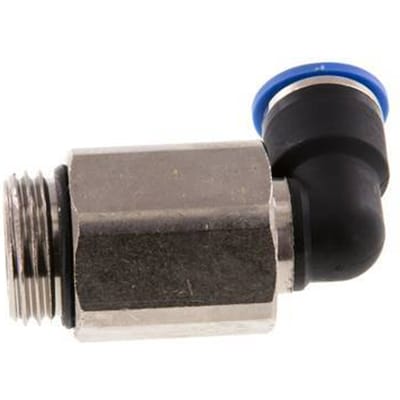 10mm x G1/2'' 90 graden L-verbinding Messing/PA 66 Insteekfitting Buitendraad Lange Huls Draaibaar NBR