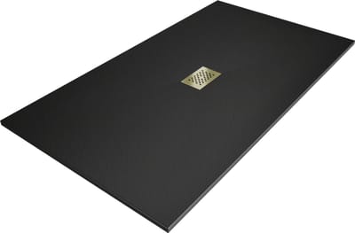 Mexen Hugo rechthoekige douchebak SMC 150 x 100 , zwart, gouden afdekking - 42701015-G