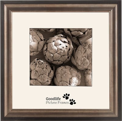 Houten Fotolijst Luna Zwart/Brons - 25x25 - Helderglas - 30 mm breed profiel - Goodlife Picture Frames